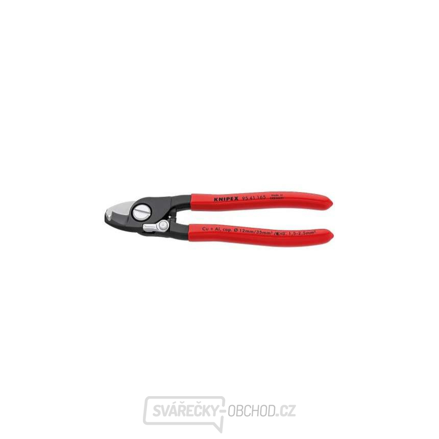 Kabelové nůžky 165 mm KNIPEX 95 41 165 - kalené kleště, odizolování umělými návleky