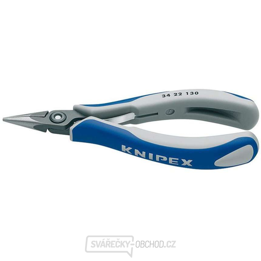 Přesné přidržovací kleště na elektroniku 130 mm KNIPEX 34 22 130 - leštěná hlava, vícesložkové návleky