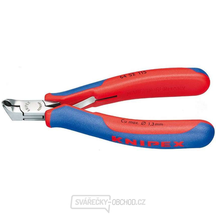 Čelní štípací kleště pro elektroniku 115 mm KNIPEX 64 52 115 - leštěná hlava, vícesložkové návleky