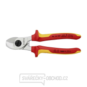 Kabelové nůžky 165 mm VDE. KNIPEX 95 16 165 - chromováno, vícesložkové návleky Náhled