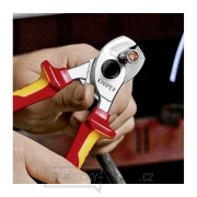 Kabelové nůžky 165 mm VDE. KNIPEX 95 16 165 - chromováno, vícesložkové návleky Náhled