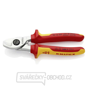 Kabelové nůžky 165 mm VDE. KNIPEX 95 16 165 - chromováno, vícesložkové návleky gallery main image