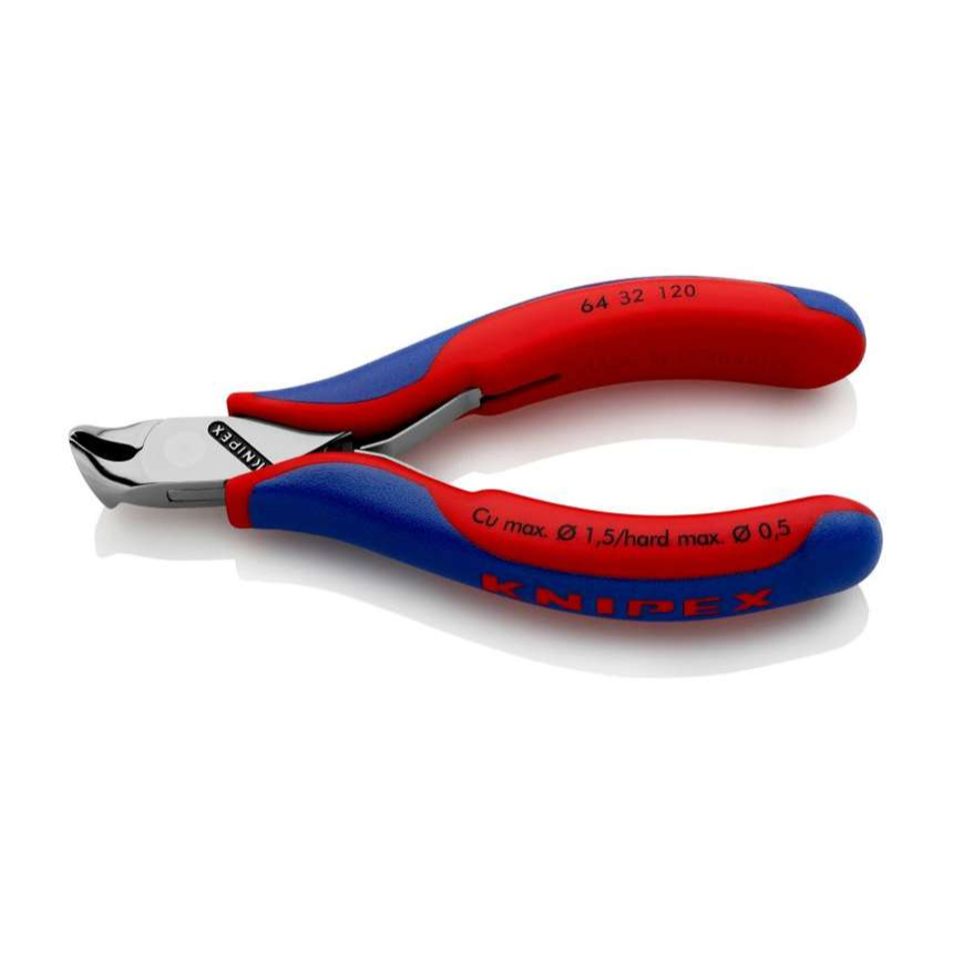 Čelní štípací kleště pro elektroniku 120 mm Knipex 64 32 120 - leštěná hlava, vícesložkové návleky 64 32 120