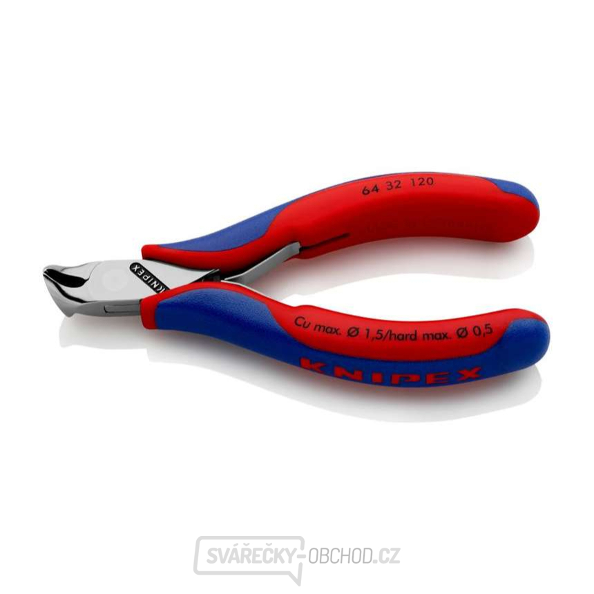 Čelní štípací kleště pro elektroniku 120 mm Knipex 64 32 120 - leštěná hlava, vícesložkové návleky
