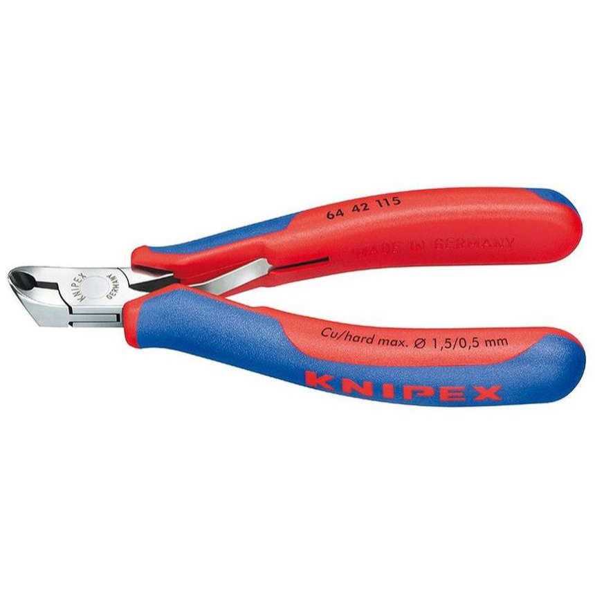 Čelní štípací kleště pro elektroniku 115 mm KNIPEX 64 42 115 - leštěná hlava, vícesložkové návleky 64 42 115