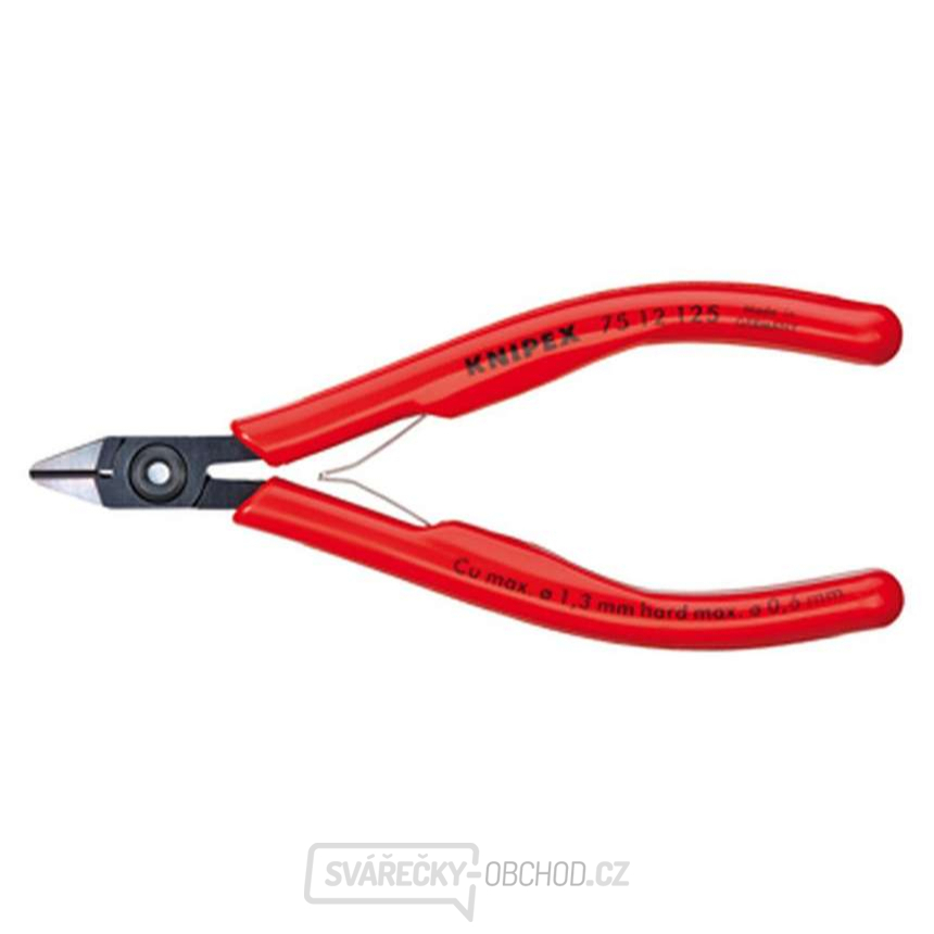Boční štípací kleště pro elektroniku 125 mm KNIPEX 75 12 125 - leštěná hlava, vícesložkové návleky