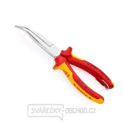 Půlkulaté kleště s břity (zobákovité) Knipex 26 26 200 T - 1000V. Chromováno, vícesložkové návleky VDE (200 mm) gallery main image