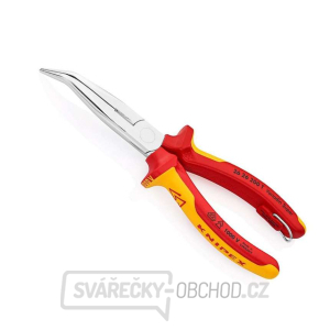 Půlkulaté kleště s břity (zobákovité) Knipex 26 26 200 T - 1000V. Chromováno, vícesložkové návleky VDE (200 mm) Půlkulaté kleště s břity (zobákovité) Knipex 26 26 200 T - 1000V. Chromováno, vícesložkové návleky VDE (200 mm) gallery main image