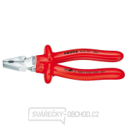 Silové kombinované kleště 225 mm - VDE 1000V. KNIPEX 02 07 225 - chromováno, izolováno ponorem Silové kombinované kleště 225 mm - VDE 1000V. KNIPEX 02 07 225 - chromováno, izolováno ponorem gallery main image