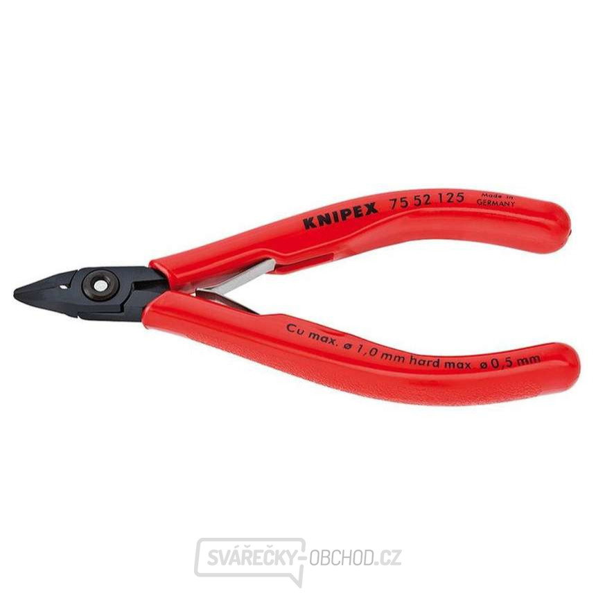 Boční štípací kleště pro elektroniku 125 mm KNIPEX 75 52 125 - leštěná hlava, vícesložkové návleky