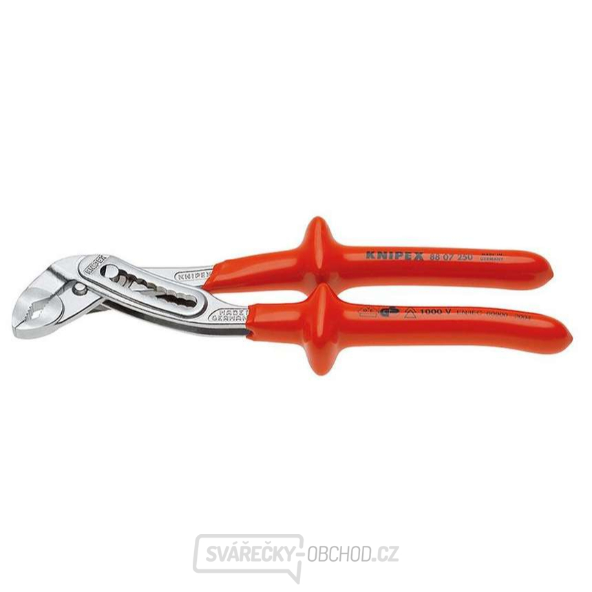 Instalatérské kleště Alligator 250 mm - 1000V. KNIPEX 88 07 250 - chromováno, VDE - izolace ponorem v lázni