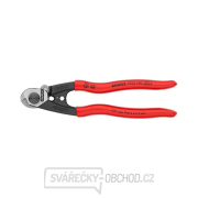 Nůžky na dráty a drátěná lana 190 mm KNIPEX 95 61 190 - leštěná hlava, plastové návleky Náhled