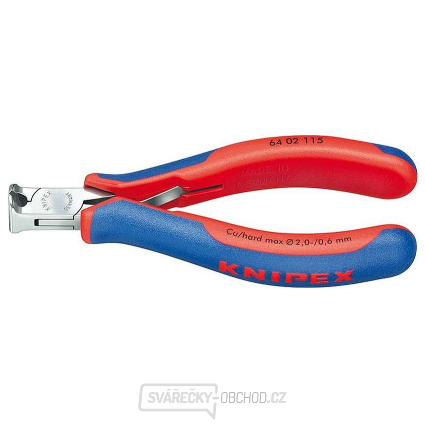 Čelní štípací kleště pro elektroniku 115 mm KNIPEX 64 02 115 - leštěná hlava, vícesložkové návleky