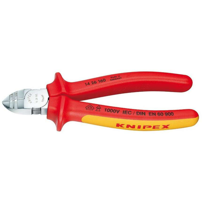 Odizolovací boční štípací kleště 160 mm VDE KNIPEX 14 26 160 - chromováno, vícesložkové návleky 14 26 160