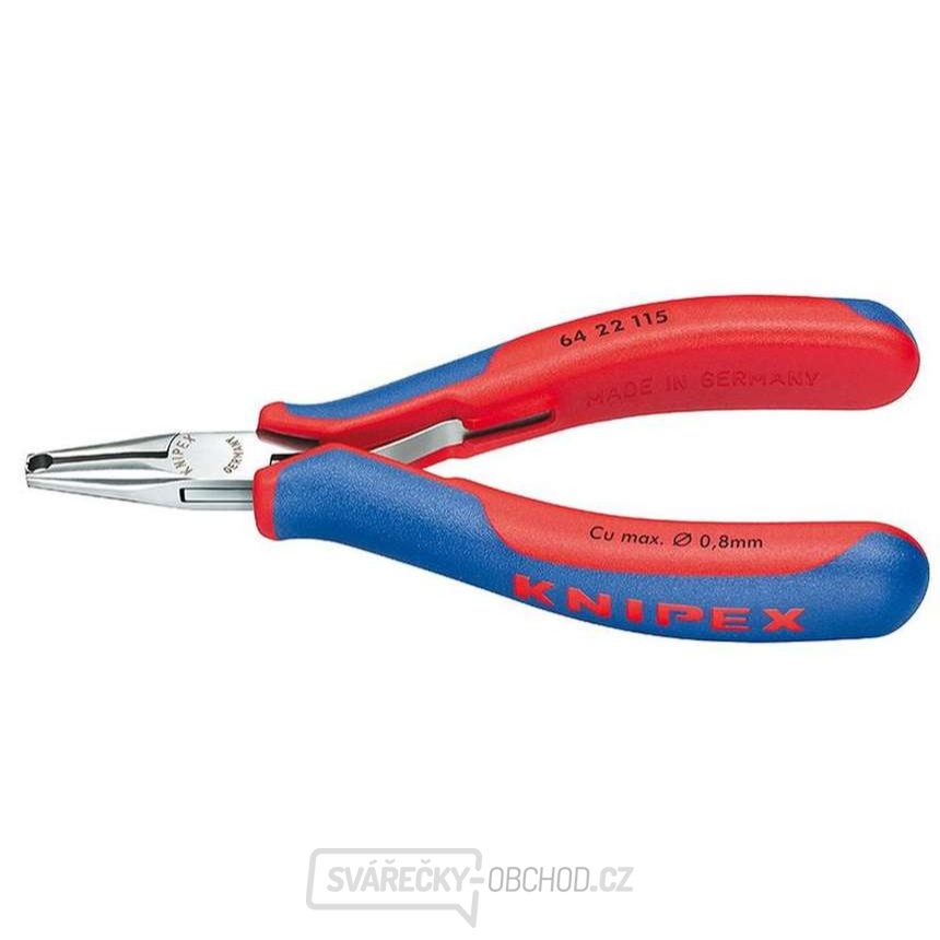Čelní štípací kleště pro elektroniku 115 mm KNIPEX 64 22 115 - leštěná hlava, vícesložkové návleky