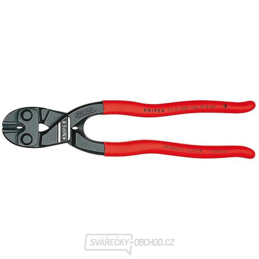 Kompaktní kleště na čepy CoBolt 200 mm KNIPEX 71 31 200 - leštěná hlava, plastové návleky