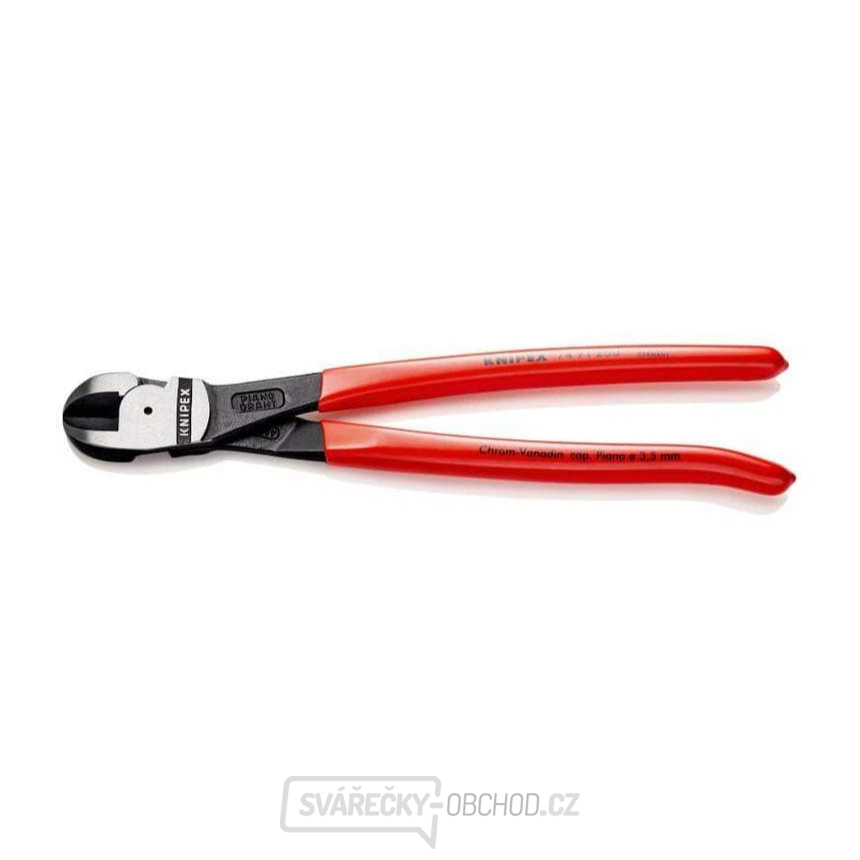 Štípací kleště se středovými břity 250 mm KNIPEX 74 91 250 - leštěná hlava, plastové návleky