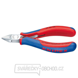 Boční štípací kleště pro elektroniku 130 mm KNIPEX 77 42 130 - leštěná hlava, vícesložkové návleky gallery main image