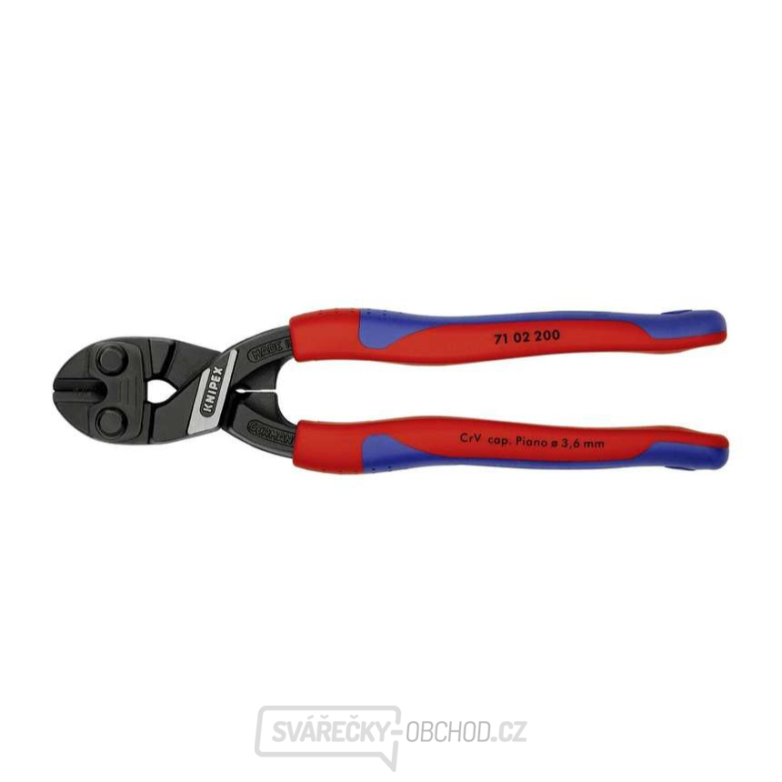Kompaktní kleště na čepy CoBolt 200 mm KNIPEX 71 02 200 - leštěná hlava, vícesložkové návleky