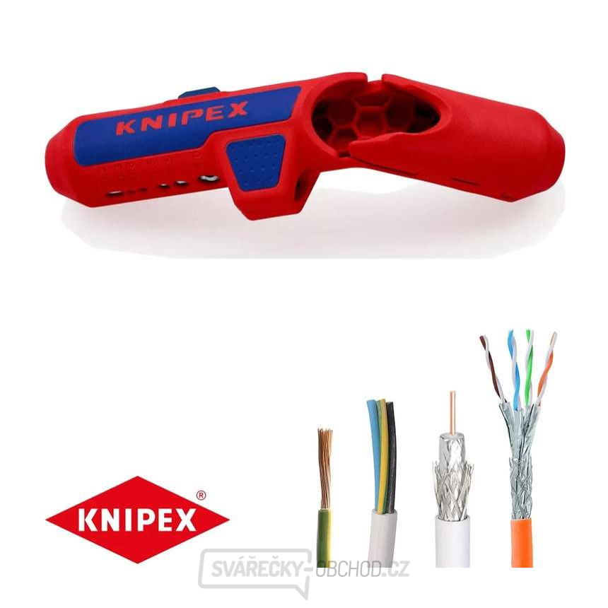 Univerzální odizolovací nástroj KNIPEX ErgoStrip 16 95 01 SB pro praváky