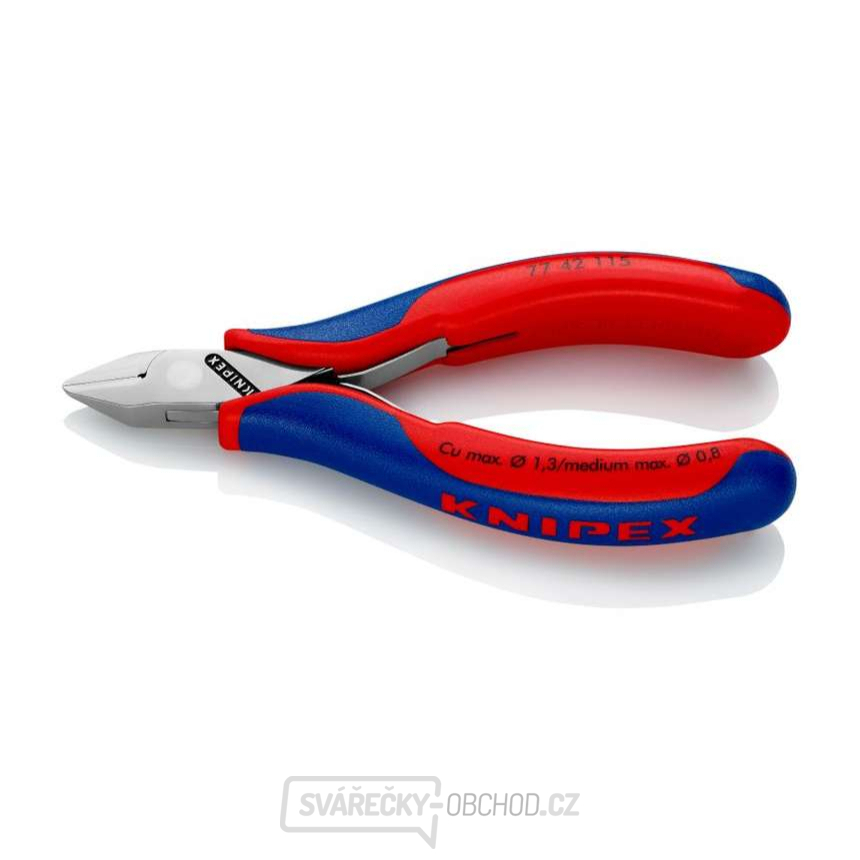 Boční štípací kleště pro elektroniku 115 mm Knipex 77 42 115 - leštěná hlava, vícesložkové návleky Boční štípací kleště pro elektroniku 115 mm Knipex 77 42 115 - leštěná hlava, vícesložkové návleky gallery main image