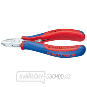 Boční štípací kleště pro elektroniku 130 mm KNIPEX 77 02 130 - leštěná hlava, vícesložkové návleky gallery main image