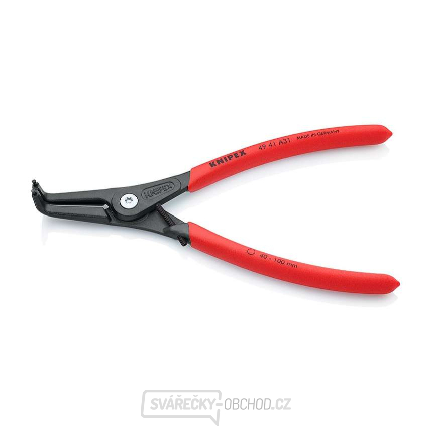 Kleště precizní pro pojistné kroužky vnější KNIPEX 49 41 A31, 210 mm - protiskluzová rukojeť