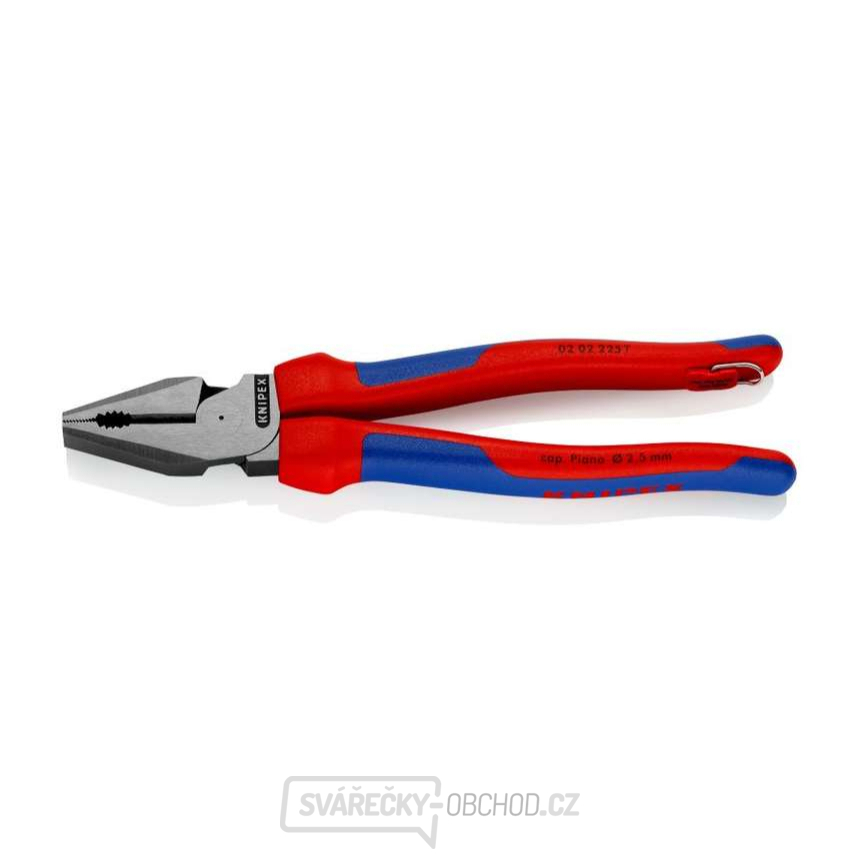 Silové kombinované kleště Power 225 mm Knipex 02 02 225 T BK s upevňovacím očkem