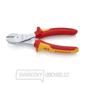 Silové boční štípací kleště 180 mm - 1000V. KNIPEX 74 06 180 - chromováno, vícesložkové návleky VDE Silové boční štípací kleště 180 mm - 1000V. KNIPEX 74 06 180 - chromováno, vícesložkové návleky VDE gallery main image