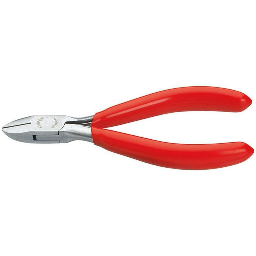Boční štípací kleště pro elektroniku 115 mm KNIPEX 77 11 115 - leštěná hlava, plastové návleky 77 11 115