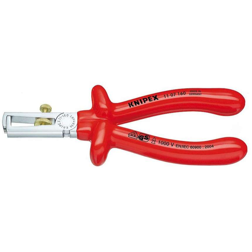 Odizolovací kleště 160 mm - 1000V. KNIPEX 11 07 160. Chromováno, izolováno ponorem - VDE 11 07 160