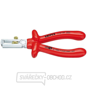 Odizolovací kleště 160 mm - 1000V. KNIPEX 11 07 160. Chromováno, izolováno ponorem - VDE Odizolovací kleště 160 mm - 1000V. KNIPEX 11 07 160. Chromováno, izolováno ponorem - VDE gallery main image