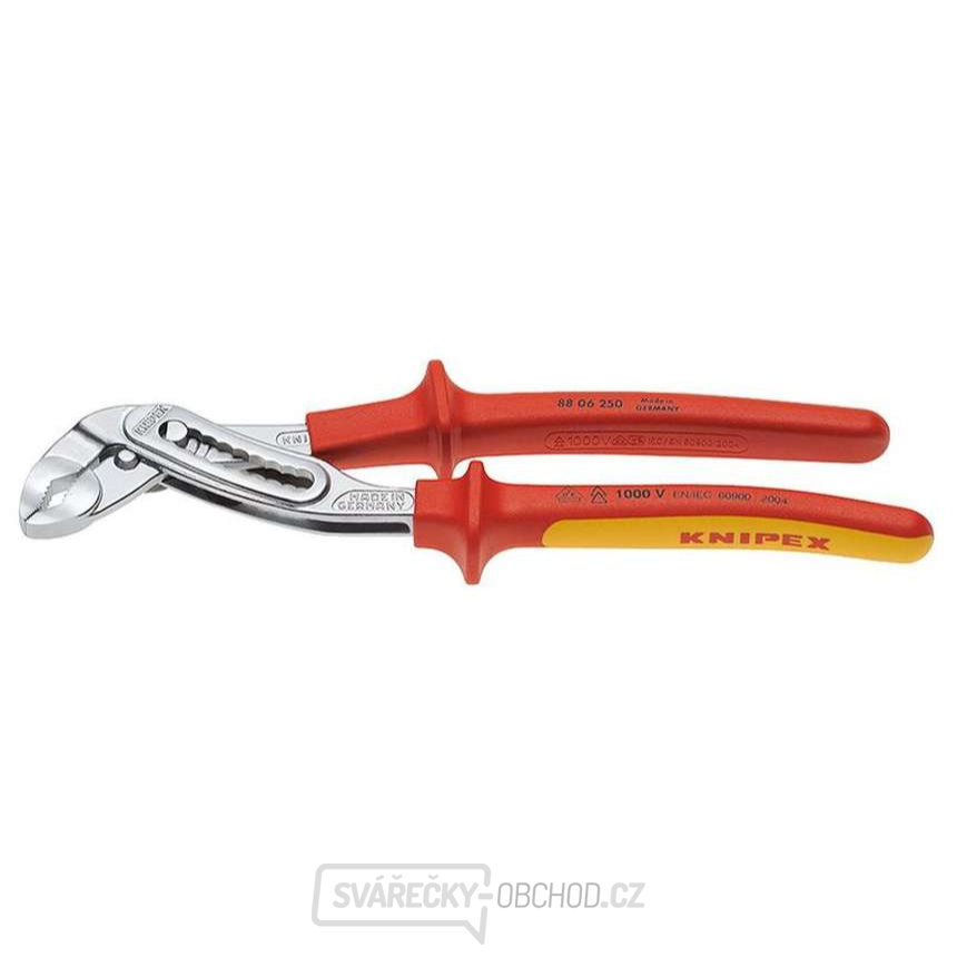 Instalatérské kleště Alligator 250 mm KNIPEX 88 06 250 - 1000V. Chromováno, vícesložkové návleky VDE