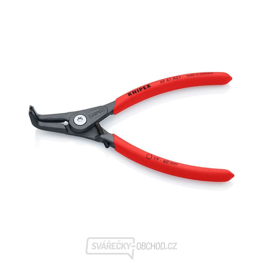 Kleště precizní pro pojistné kroužky vnější KNIPEX 49 41 A21, 165 mm - protiskluzová rukojeť