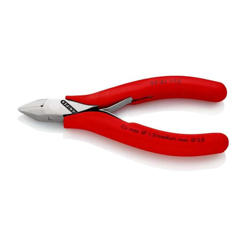 Boční štípací kleště pro elektroniku 115 mm Knipex 77 41 115 - leštěná hlava, vícesložkové návleky 77 41 115