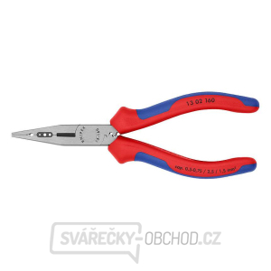 Elektrikářské kleště 160 mm pro uchopení, odizolování a stříhání - KNIPEX 13 02 160 - leštěná hlava, vícesložkové návleky gallery main image
