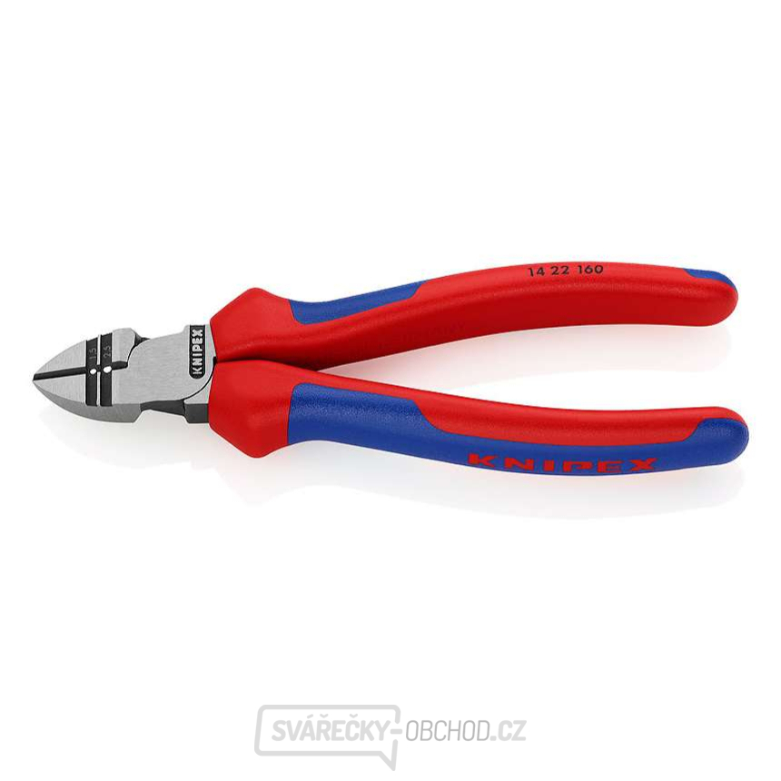 Odizolovací boční štípací kleště 160 mm KNIPEX 14 22 160 - leštěná hlava, vícesložkové návleky