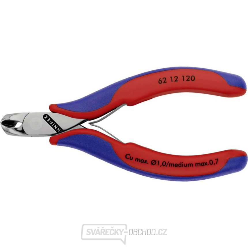 Štípací kleště s šikmými břity pro elektroniku KNIPEX 62 12 120
