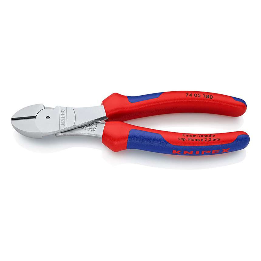 Silové boční štípací kleště 180 mm KNIPEX 74 05 180 - chromováno, vícesložkové návleky 74 05 180