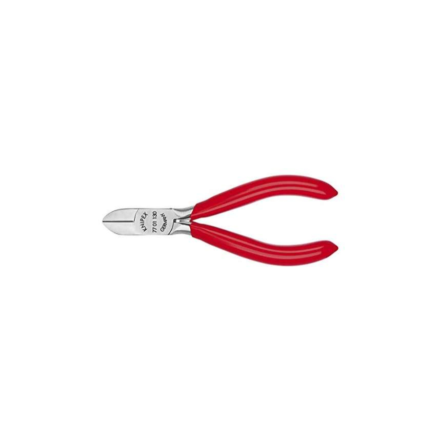 Boční štípací kleště pro elektroniku 130 mm KNIPEX 77 01 130 - leštěná hlava, plastové návleky 77 01 130