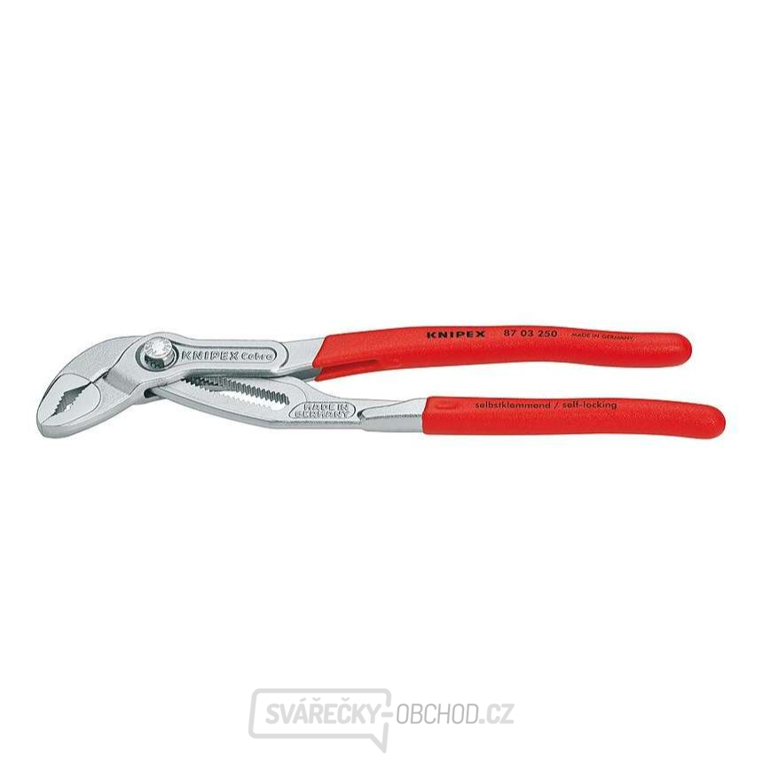 Kleště na trubky Cobra 180 mm KNIPEX 87 03 180 - chromováno, plastové návleky