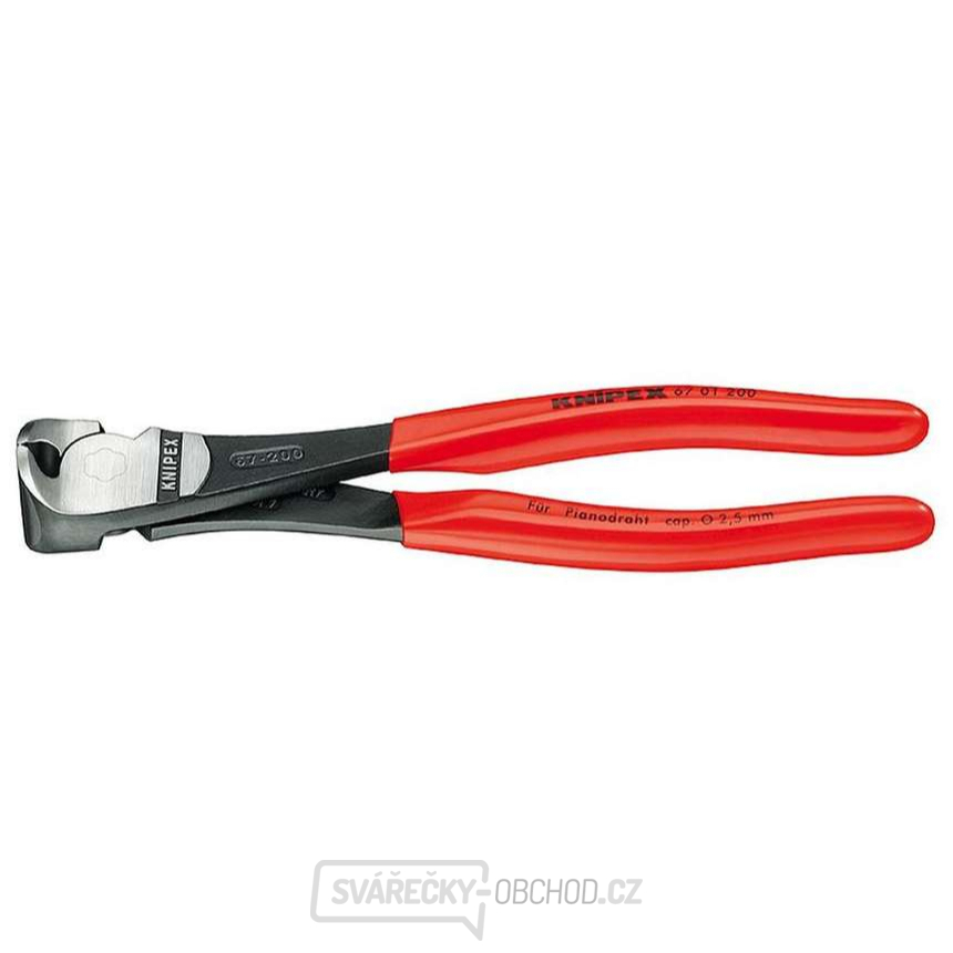 Čelní silové štípací kleště 200 mm KNIPEX 67 01 200 - leštěná hlava, plastové návleky Čelní silové štípací kleště 200 mm KNIPEX 67 01 200 - leštěná hlava, plastové návleky gallery main image
