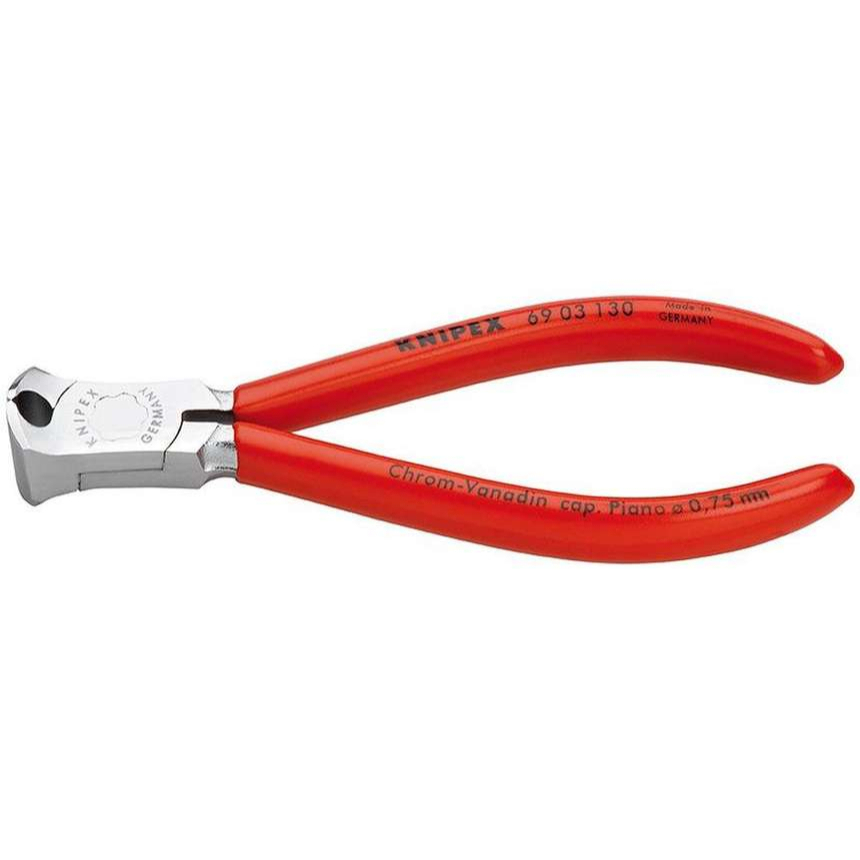 Čelní štípací kleště pro mechaniky 130 mm KNIPEX 69 03 130 - chromováno, plastové návleky 69 03 130