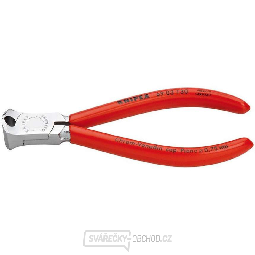 Čelní štípací kleště pro mechaniky 130 mm KNIPEX 69 03 130 - chromováno, plastové návleky