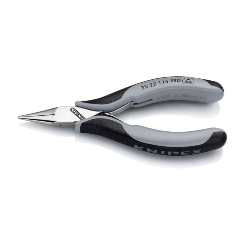 Montážní kleště pro elektroniku 115 mm Knipex 35 22 115 ESD - leštěná hlava, vícesložkové návleky 35 22 115 ESD