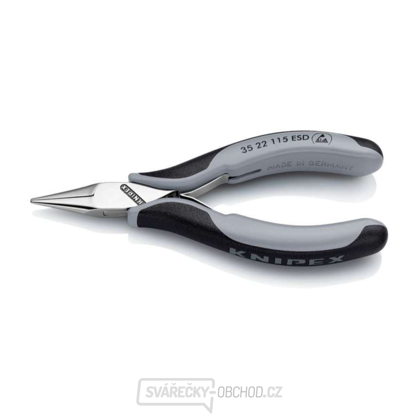 Montážní kleště pro elektroniku 115 mm Knipex 35 22 115 ESD - leštěná hlava, vícesložkové návleky