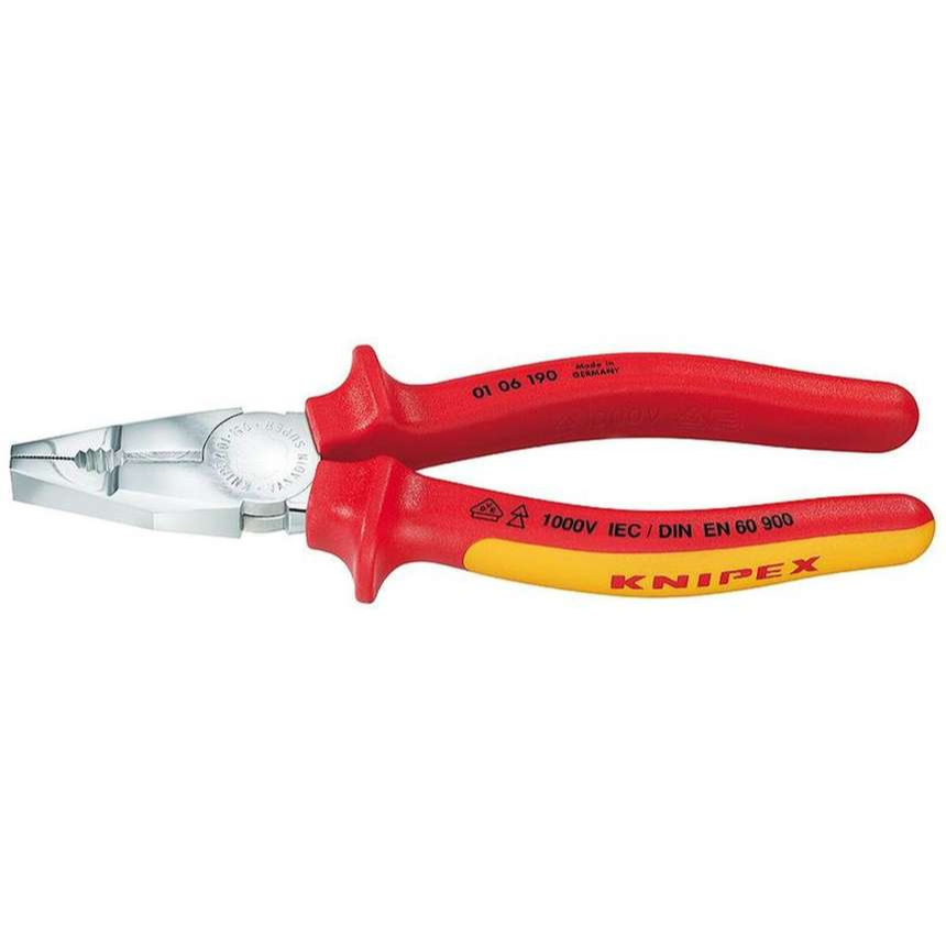 Kombinované kleště 160 mm - VDE 1000V. KNIPEX 01 06 160 - chromováno, vícesložkové návleky 01 06 160
