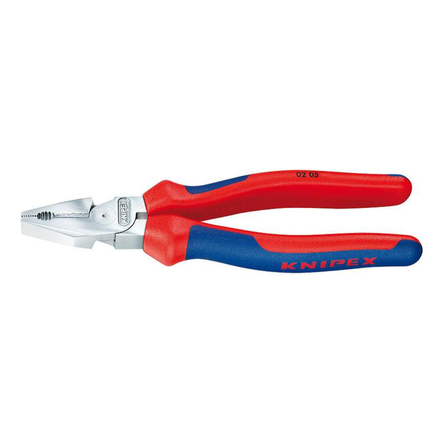 Silové kombinované kleště 225 mm. KNIPEX 02 05 225 - chromováno, vícesložkové návleky