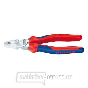 Silové kombinované kleště 225 mm. KNIPEX 02 05 225 - chromováno, vícesložkové návleky gallery main image