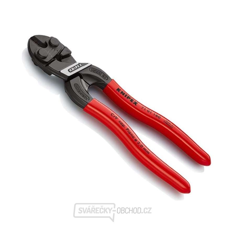 Kompaktní kleště na čepy CoBolt S 160 mm Knipex 71 01 160 - leštěná hlava, plastové návleky
